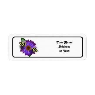 Cartoon Honey Bees Treffen über Lila Blume
