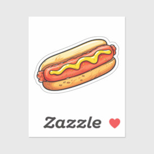 Cartoon-Hotdog Aufkleber