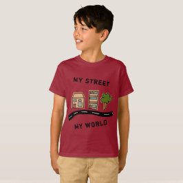 Cartoon House Road Zeichnend Kinder T-Shirt