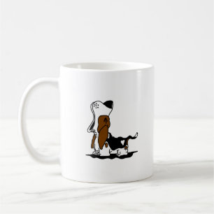 Cartoon Howling Hound Kaffee Tasse