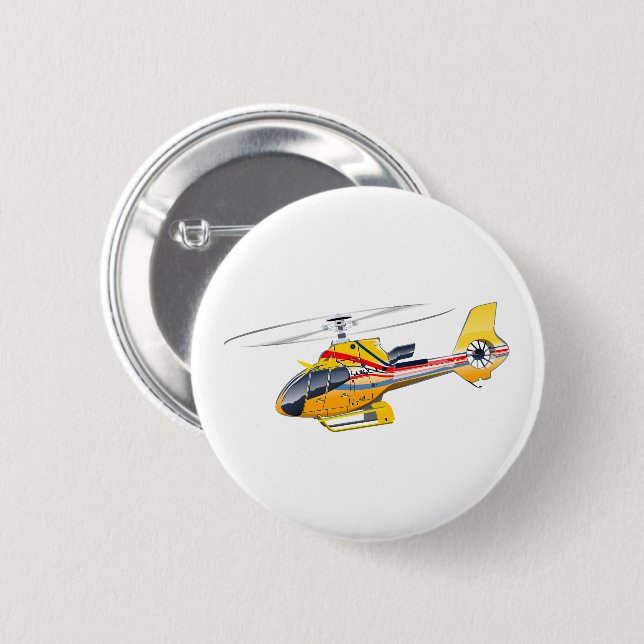 Cartoon-Hubschrauber Button (Vorne & Hinten)