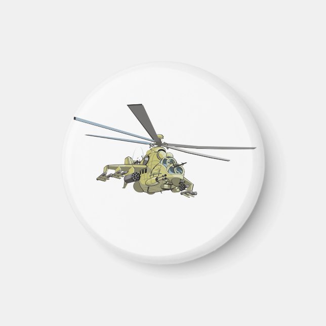 Cartoon-Hubschrauber "Hind" Magnet (Vorne)