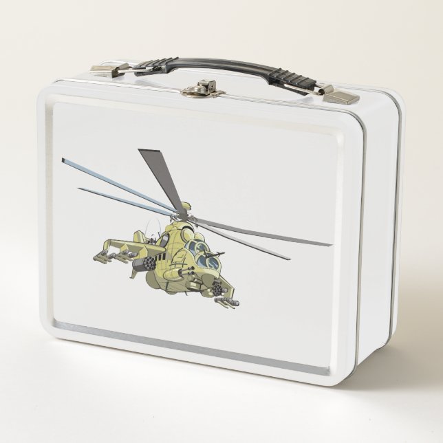 Cartoon-Hubschrauber "Hind" Metall Brotdose (Vorderseite)