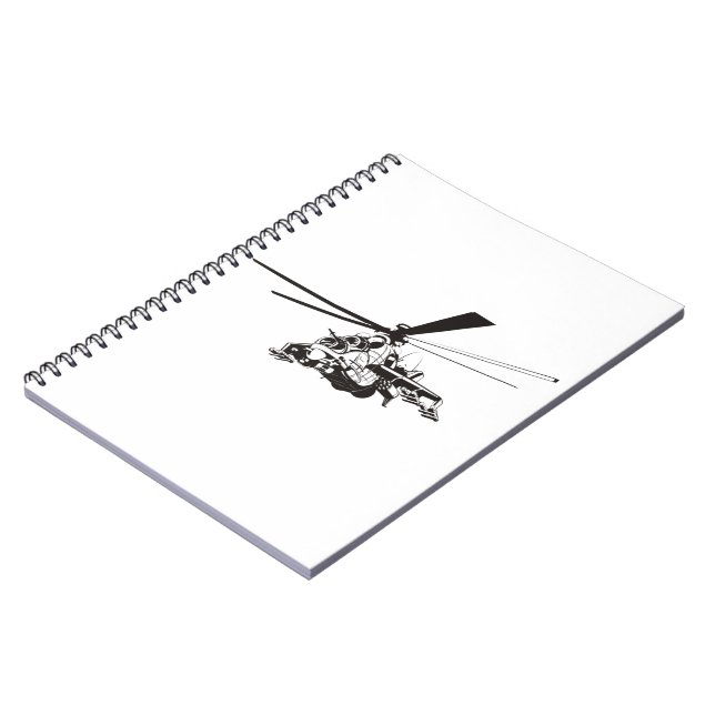 Cartoon-Hubschrauber "Hind" Notizblock (Linke Seite)