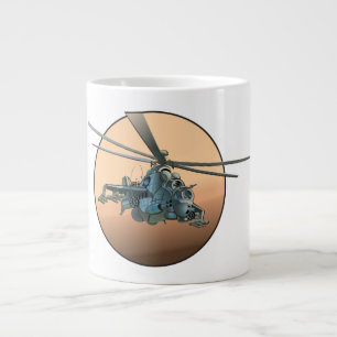 Cartoon-Hubschrauber Jumbo-Tasse