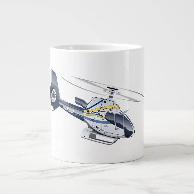 Cartoon-Hubschrauber Jumbo-Tasse (Vorderseite)