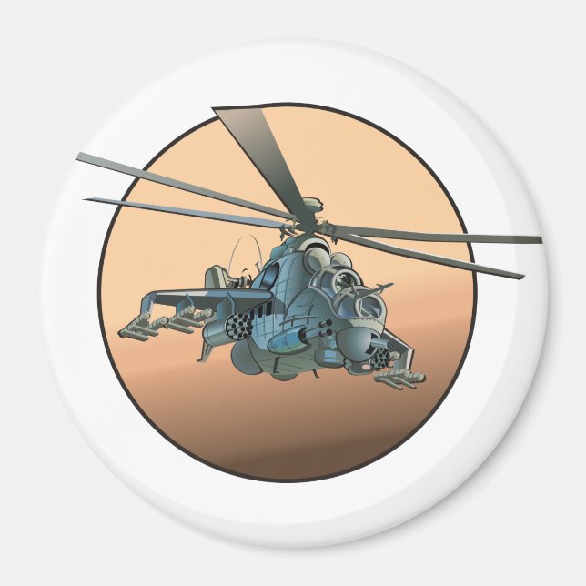 Cartoon-Hubschrauber Magnet (Vorne)