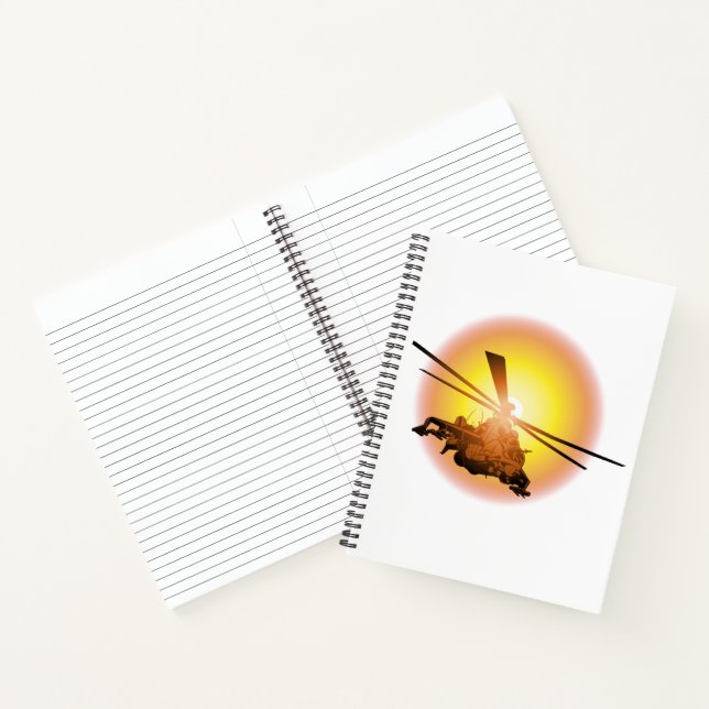 Cartoon-Hubschrauber Notizbuch (Innenseite)