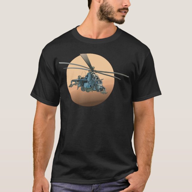 Cartoon-Hubschrauber T-Shirt (Vorderseite)