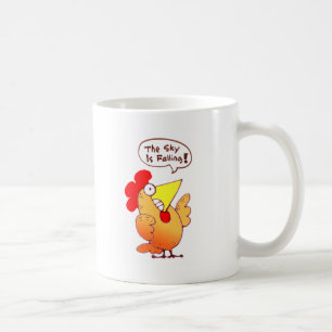 Cartoon-Huhn wenig sagt, dass der Himmel fällt Kaffeetasse
