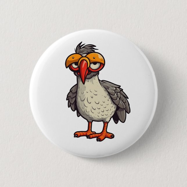 Cartoon-Hühnerbild Button (Vorderseite)