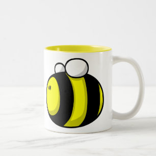 Cartoon-Hummel-Biene Zweifarbige Tasse