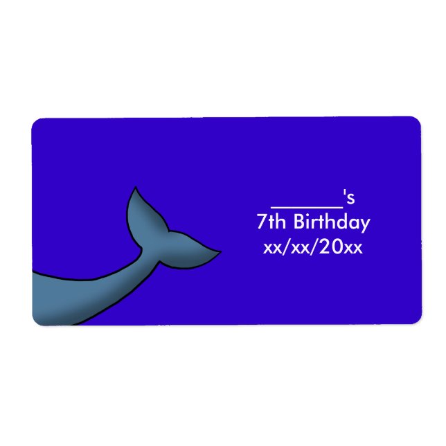 Cartoon Humpback Whale Schwanz Wein oder Wasserfla (Vorne)