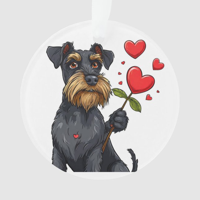 Cartoon-Hund mit Blume Ornament (Vorderseite)