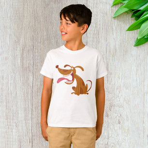 Cartoon Hund mit Zungenauber T-Shirt
