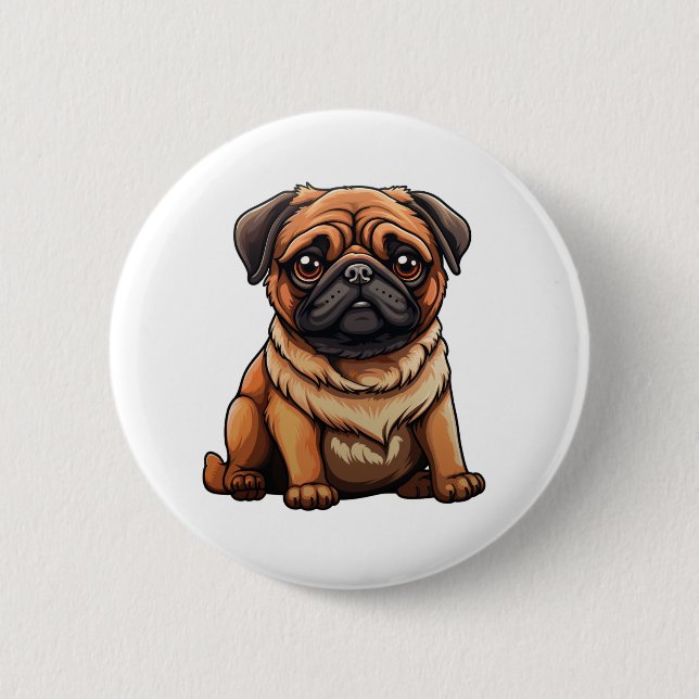 Cartoon-Hunde-Abbildung Button (Vorderseite)