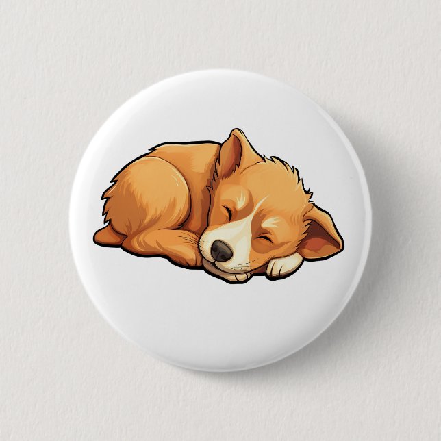Cartoon-Hunde-Abbildung Button (Vorderseite)