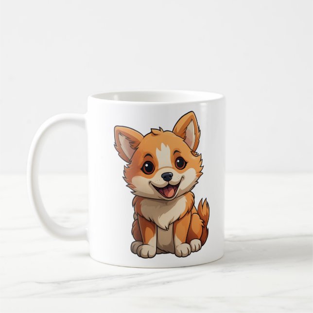 Cartoon-Hunde-Abbildung Kaffeetasse (Links)