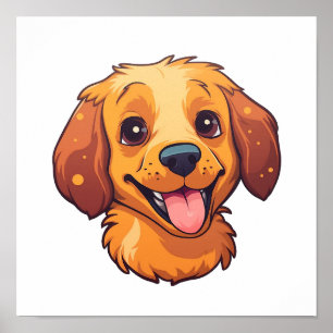 Cartoon-Hunde-Abbildung Poster