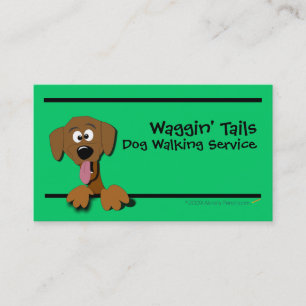 Cartoon-Hundegeschäfts-Karten-Schablone (Grün) Visitenkarte