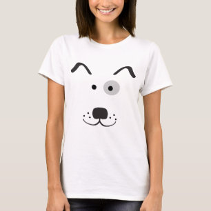 Cartoon-Hundegesichts-Illustration T-Shirt