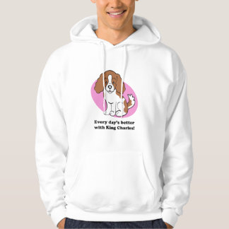 Cartoon-Hundeunbekümmerter König Charles Hoodie