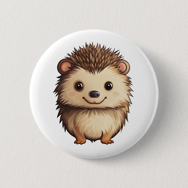 Cartoon-Igel-Abbildung Button (Vorderseite)