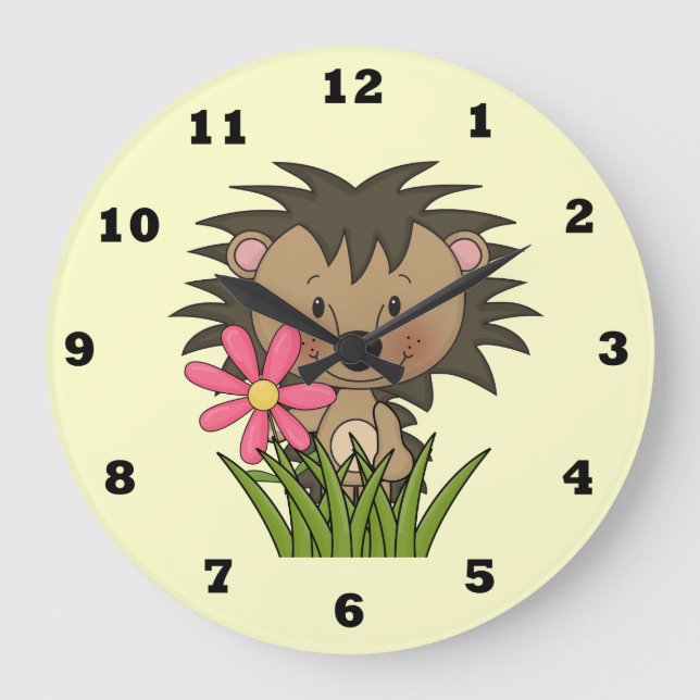 Cartoon Igel KinderwandtUhr Große Wanduhr (Vorderseite)