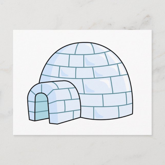Cartoon Iglu Postkarte (Vorderseite)