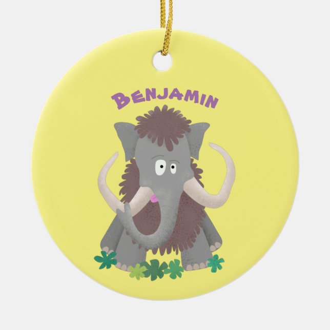 Cartoon-Illustration aus Wolle Keramik Ornament (Vorne)
