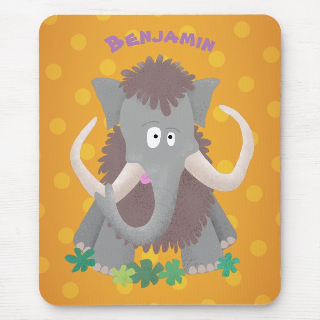 Cartoon-Illustration aus Wolle Mousepad (Vorne)