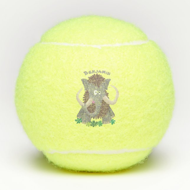Cartoon-Illustration aus Wolle Tennisbälle (Vorderseite)
