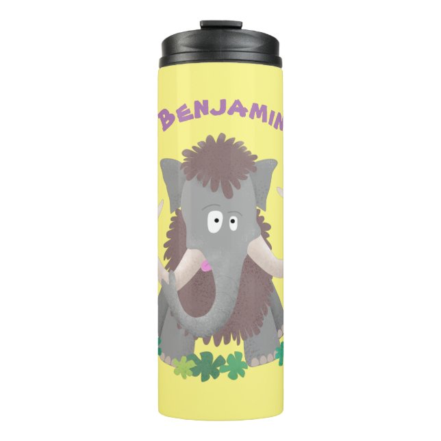 Cartoon-Illustration aus Wolle Thermosbecher (Vorderseite)