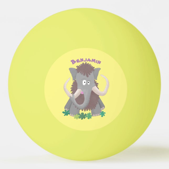 Cartoon-Illustration aus Wolle Tischtennisball (Vorderseite)