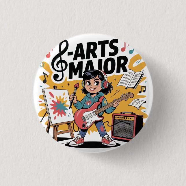 Cartoon-Illustration - Einzigartig kreativ Button (Vorderseite)