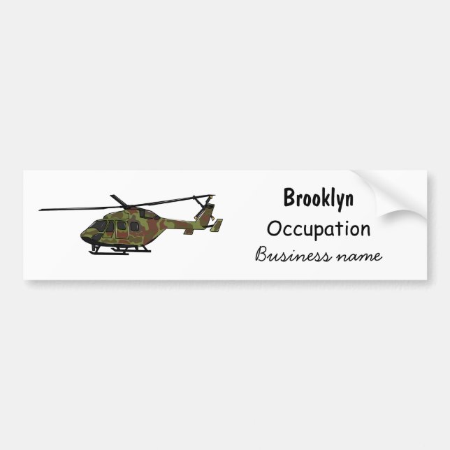 Cartoon-Illustration für Armeehubschrauber Autoaufkleber (Vorne)