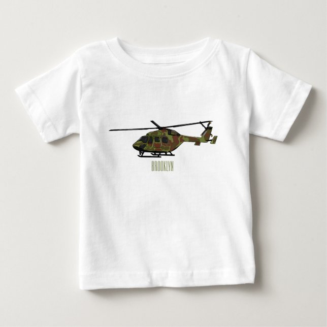 Cartoon-Illustration für Armeehubschrauber Baby T-shirt (Vorderseite)