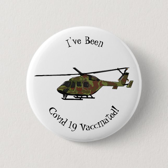 Cartoon-Illustration für Armeehubschrauber Button (Vorderseite)