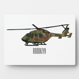 Cartoon-Illustration für Armeehubschrauber Fotoplatte