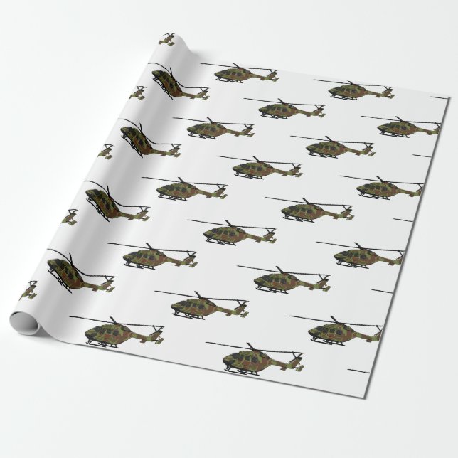 Cartoon-Illustration für Armeehubschrauber Geschenkpapier (Ungerollt)