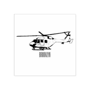 Cartoon-Illustration für Armeehubschrauber Gummistempel