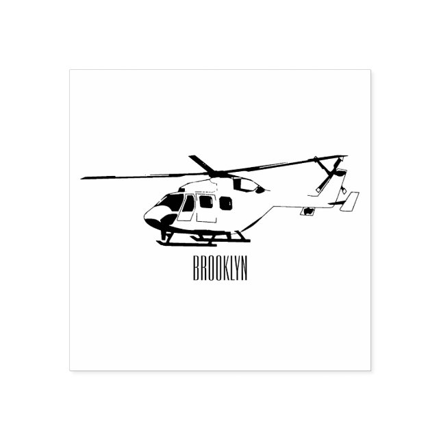 Cartoon-Illustration für Armeehubschrauber Gummistempel (Prägung)