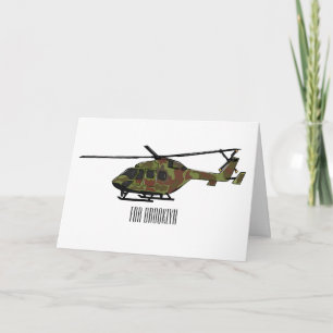 Cartoon-Illustration für Armeehubschrauber Karte