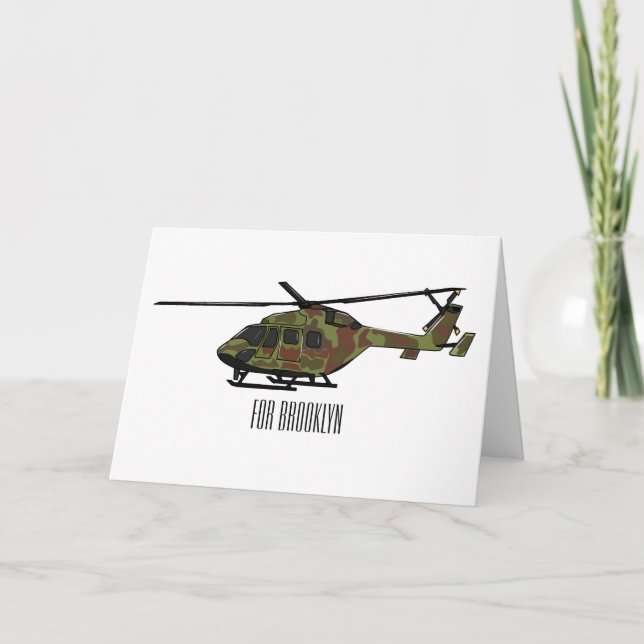 Cartoon-Illustration für Armeehubschrauber Karte (Vorderseite)