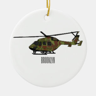 Cartoon-Illustration für Armeehubschrauber Keramik Ornament