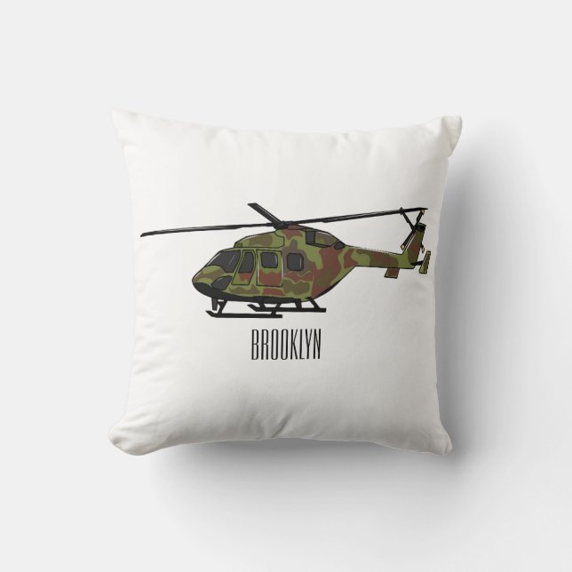 Cartoon-Illustration für Armeehubschrauber Kissen (Vorderseite)