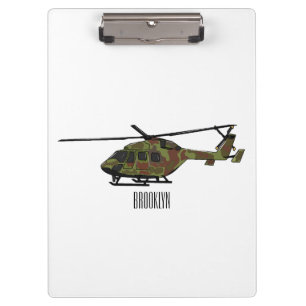 Cartoon-Illustration für Armeehubschrauber Klemmbrett