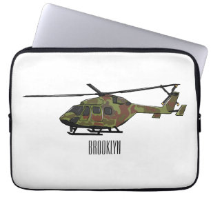 Cartoon-Illustration für Armeehubschrauber Laptopschutzhülle