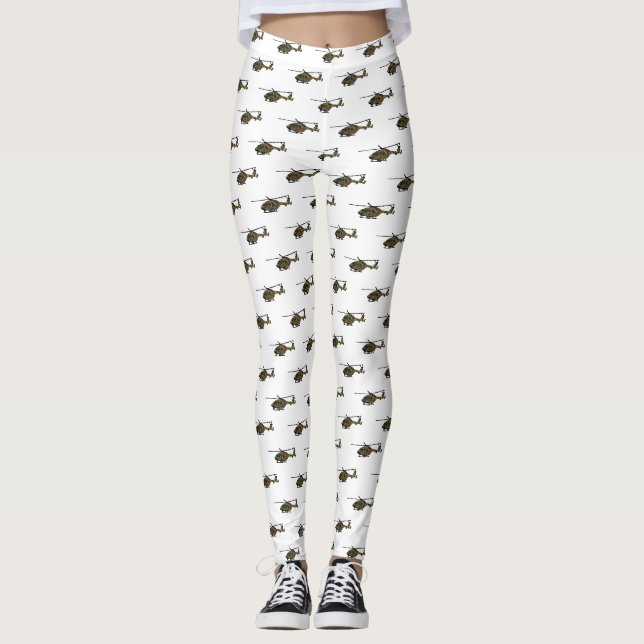 Cartoon-Illustration für Armeehubschrauber Leggings (Vorderseite)