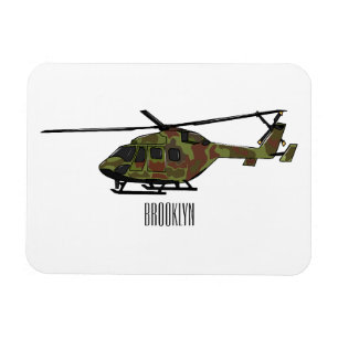 Cartoon-Illustration für Armeehubschrauber Magnet